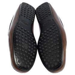 Pre Owned حذاء لوفرز تودز سليب أون جلد بني مقاس 41