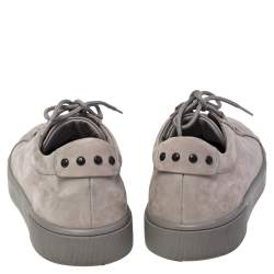 Pre Owned Tod's Grey Nubuck Leather Low Top Sneakers Size 42