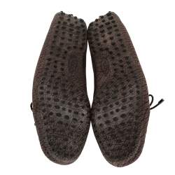 مملوكة مسبقًا حذاء لوفرز تودز سليب أون فيونكة جلد بنى مقاس 43