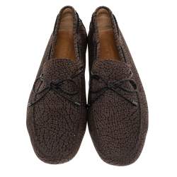 مملوكة مسبقًا حذاء لوفرز تودز سليب أون فيونكة جلد بنى مقاس 43