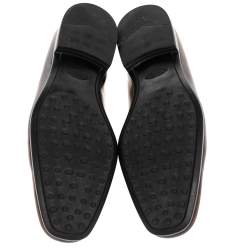 Pre Owned حذاء لوفرز تودز سليب أون جلد بنى مقاس مقاس 44