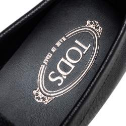 Pre Owned Tod's Black Leather Tassel Loafers Size 43