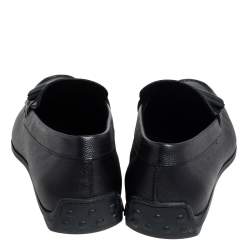 Pre Owned Tod's Black Leather Tassel Loafers Size 43