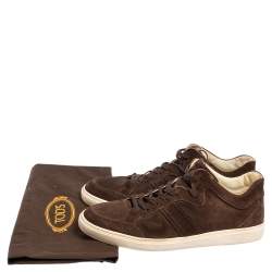 Pre Owned حذاء رياضي تودز رباط سويدي بني مقاس 41.5