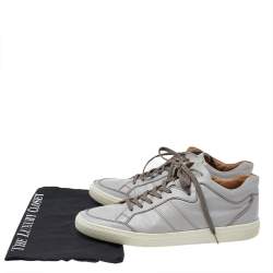Tods Grey Leather Low Top Sneakers Size 42