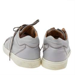 Tods Grey Leather Low Top Sneakers Size 42
