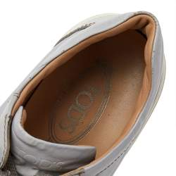 Tods Grey Leather Low Top Sneakers Size 42