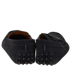 Tod's Black Suede Bit Slip On Loafers Size 47