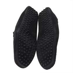 Tod's Black Suede Bit Slip On Loafers Size 47