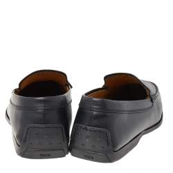 Pre Owned حذاء لوفرز تودز سليب أون جلد أسود مقاس 42