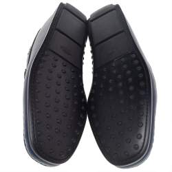 Pre Owned حذاء لوفرز تودز سليب أون بيت شعار جلد أزرق مقاس 47