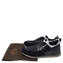 Pre Owned حذاء رياضي تودز سليب أون جلد وسويدي أبيض/ أسود مقاس 42