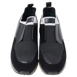 Pre Owned حذاء رياضي تودز سليب أون جلد وسويدي أبيض/ أسود مقاس 42