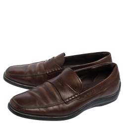 Tod's Brown Leather Penny Slip On Loafers Size 41