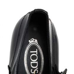 Tod's Black Patent Leather Single Flap Oxford Monks 42