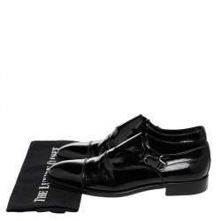Tod's Black Patent Leather Single Flap Oxford Monks 42