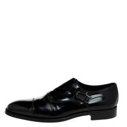 Tod's Black Patent Leather Single Flap Oxford Monks 42