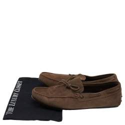 Pre Owned Tods Brown Suede Slip on Loafers Size 43