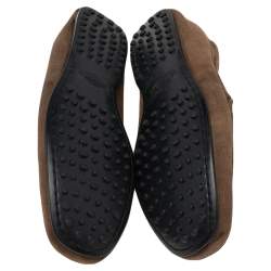 Pre Owned Tods Brown Suede Slip on Loafers Size 43