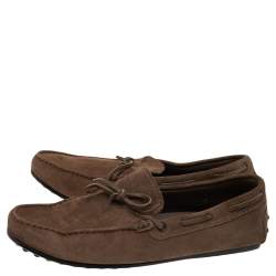 Pre Owned Tods Brown Suede Slip on Loafers Size 43