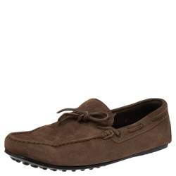 Pre Owned Tods Brown Suede Slip on Loafers Size 43