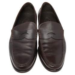 مملوكة مسبقًا حذاء لوفرز تودز بيني جلد بني سليب أون مقاس 42