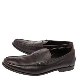 مملوكة مسبقًا حذاء لوفرز تودز بيني جلد بني سليب أون مقاس 42