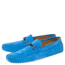 Pre Owned حذاء لوفرز تودز تي درايفنغ جومينو سويدي أزرق دوبل تي مقاس 46.5