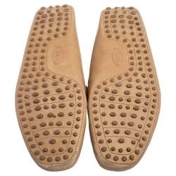 Tod's Beige Leather Penny Slip On Loafers Size 44.5