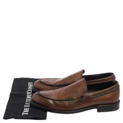 Pre Owned Tod's Brown Leather Slip On Loafers Size 42