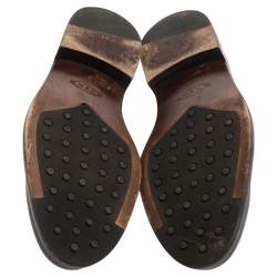 Pre Owned Tod's Brown Leather Slip On Loafers Size 42