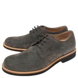 Tod's Grey Suede Lace Up Oxfords Size 42.5