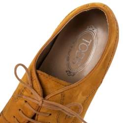 Tod's Yellow Nubuck Leather Lace Up Oxfords Size 43
