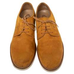 Tod's Yellow Nubuck Leather Lace Up Oxfords Size 43