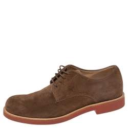 Tod's Brown Suede Lace Up Oxfords Size 42.5