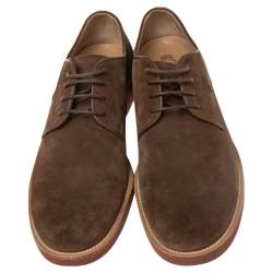 Tod's Brown Suede Lace Up Oxfords Size 42.5