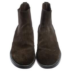 Tod's Dark Brown Suede Ankle Boots Size 45.5