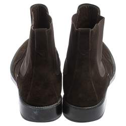 Tod's Dark Brown Suede Ankle Boots Size 45.5