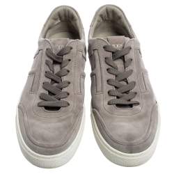 Pre Owned Tod's Grey Suede Low Top Sneakers Size 44.5