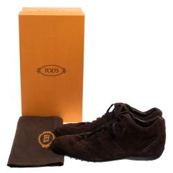 Pre Owned حذاء رياضي تودز سويدي بني برباط مقاس 45.5