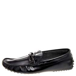 مملوكة مسبقًا Tods Black Leather Buckle Loafers Size 41.5