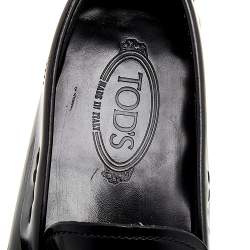 مملوكة مسبقًا Tods Black Leather Buckle Loafers Size 41.5
