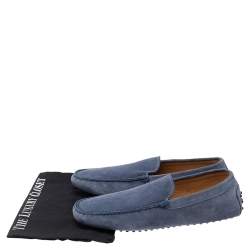 Tod's Blue Suede Slip On Loafers Size 44.5