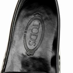 Pre Owned Tod's Black Leather Buckle Loafers Size 44.5