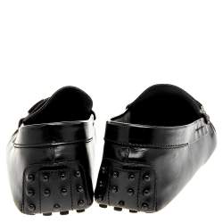 Pre Owned Tod's Black Leather Buckle Loafers Size 44.5