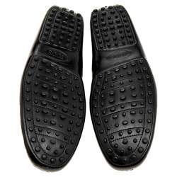Pre Owned Tod's Black Leather Buckle Loafers Size 44.5