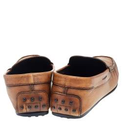 Pre Owned حذاء لوفرز تودز سليب أون بيني جلد لونين مقاس 45