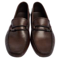 Pre Owned Tod's Brown Leather Slip on Loafers Size 44