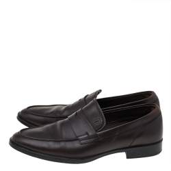 Pre Owned Tod’s Brown Leather Penny Slip On Loafers Size 40