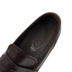 Pre Owned Tod’s Brown Leather Penny Slip On Loafers Size 40